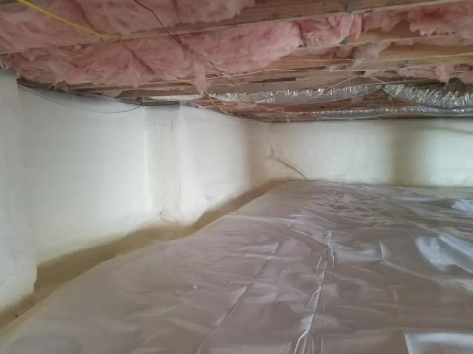 Crawl space encapsulation with closed-cell spray foam for Roof Leak Repair in Hughson