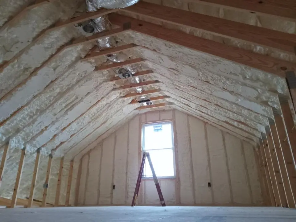 Spray foam roofing application for Crawl Space Insulation project in Hughson